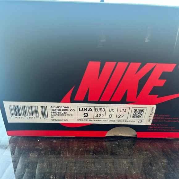 Jordan One Pine Green’s Size 9 M - Picture 5 of 5